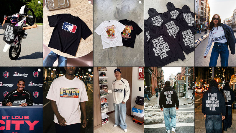 Collage de clientes de Caracas Merch llevando sus piezas