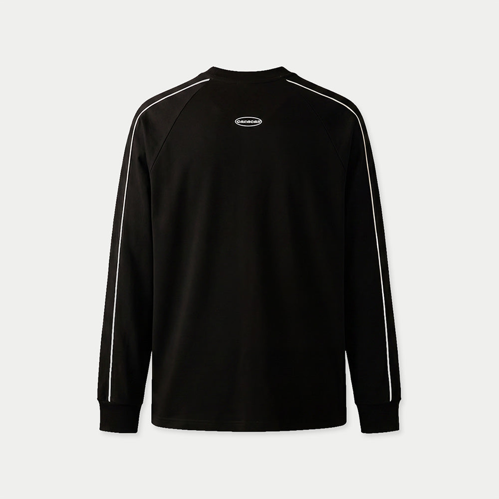 Back view of black Boleta motorsport long sleeve shirt
