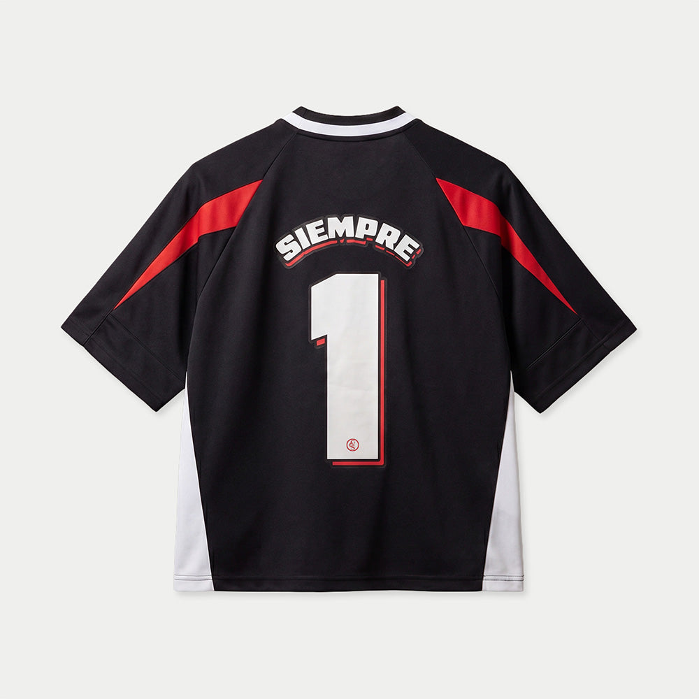 Camiseta de fútbol negro «Boleta Brasil» de Caracas Merch, vista trasera plana