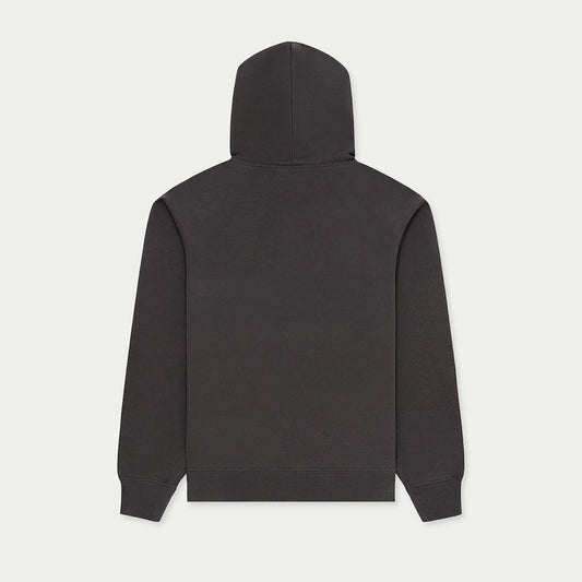 Back view of dark Venezuela Luxury Living hoodie by Caracas Merch