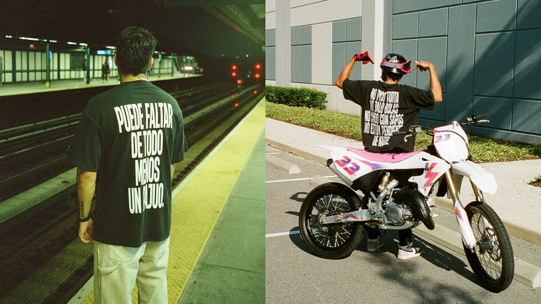 Venezuelan diaspora streetwear brand photographed in global city environment