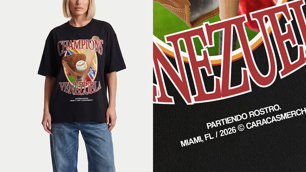 Female and details of venezuela champions baseball 2026 shirt