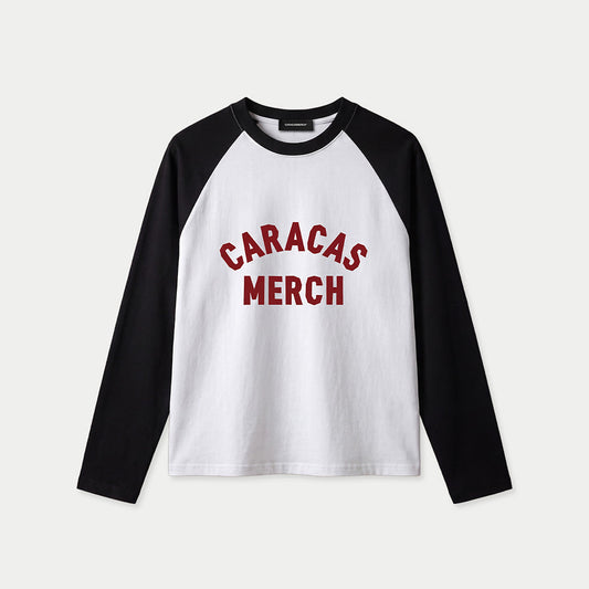 Caracas Merch White Black Long Sleeve Tee
