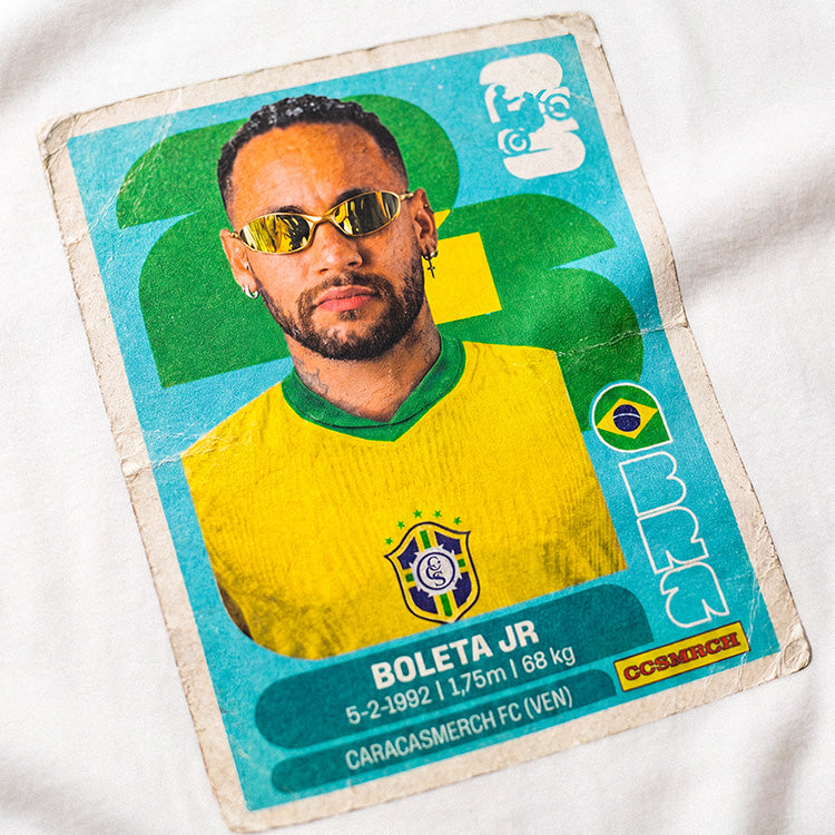 Boleta Jr, Neymar shirt sticker front details brasil by caracas merch