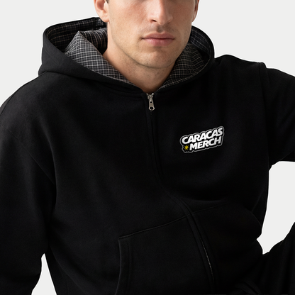 Caracas Merch Black Zip Hoodie