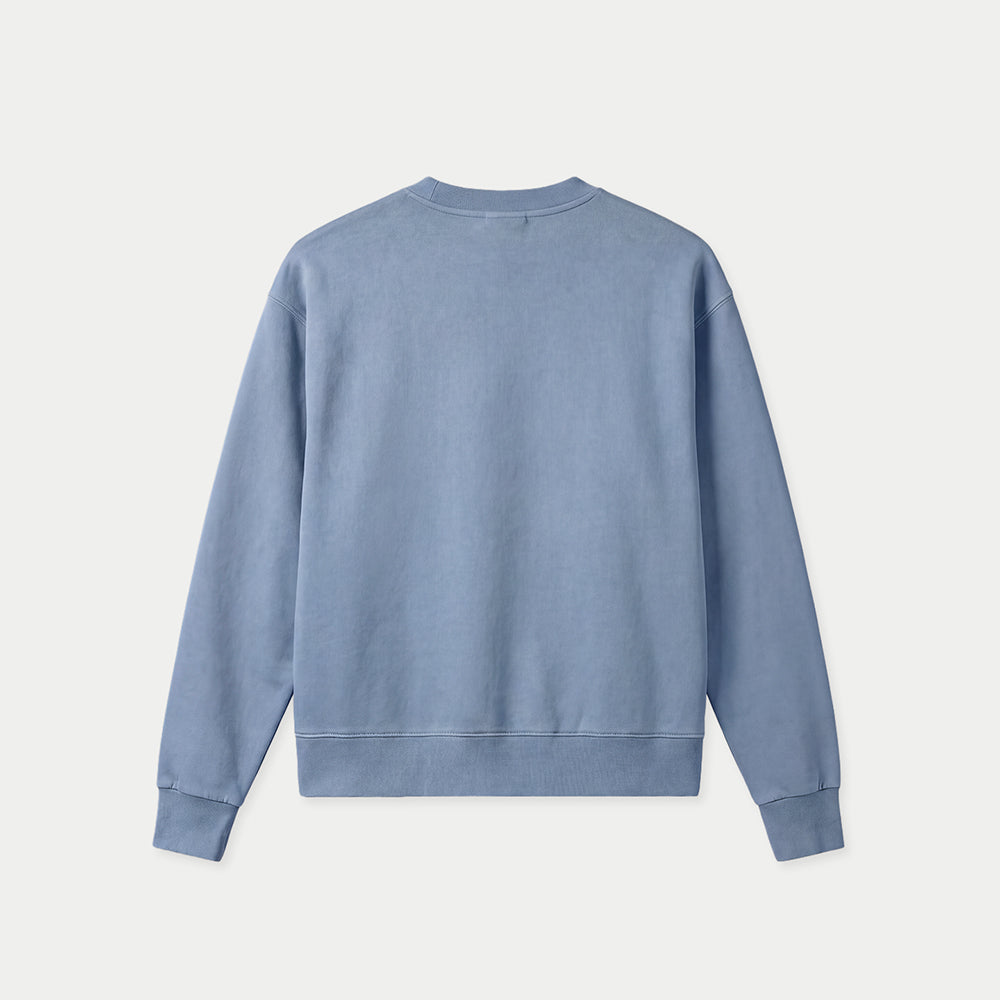 Blauer Oversized Vintage-Wash-Crewneck von Caracas Merch, Rückansicht