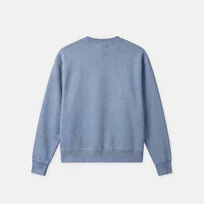 Blauer Oversized Vintage-Wash-Crewneck von Caracas Merch, Rückansicht