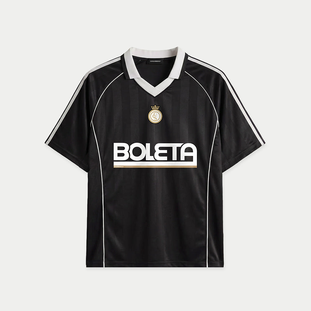 Front of black soccer jersey boleta by caracas merch