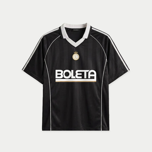 Front of black soccer jersey boleta by caracas merch