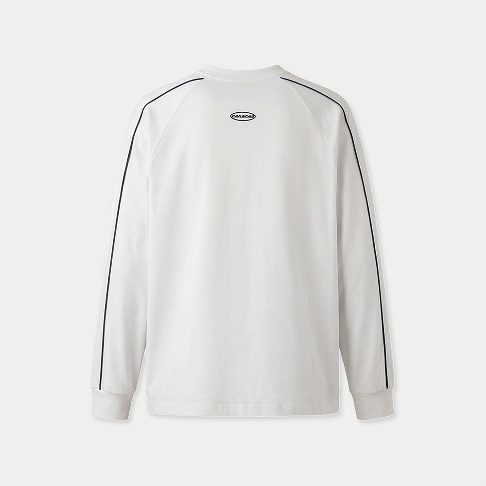 White Boleta motorsport long sleeve shirt by Caracas Merch back view