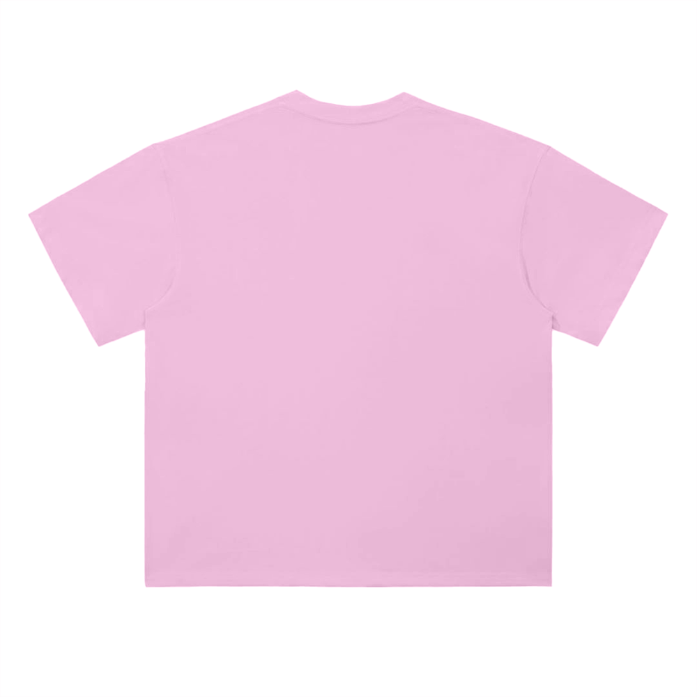 Back view of Boleta pink oversized t-shirt