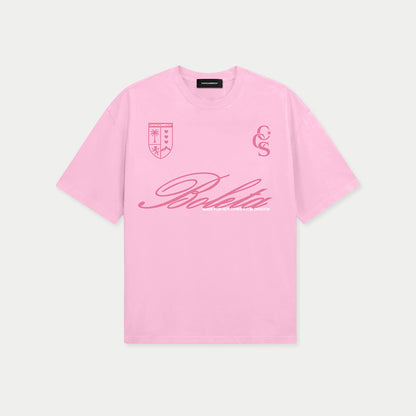Pink Boleta Venezuelan streetwear graphic t-shirt front view