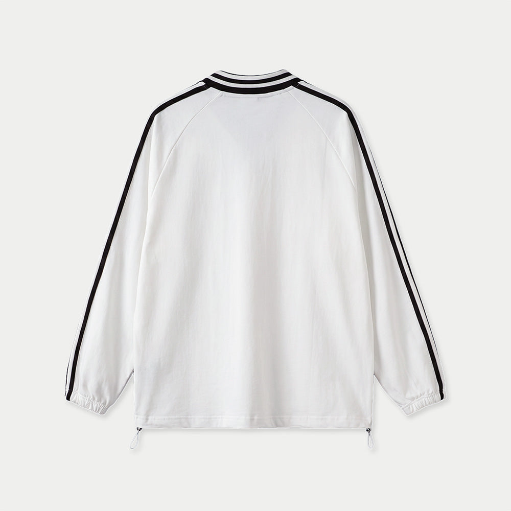 Back view of cream and brown Bom Lacreo windbreaker by Caracas Merch
