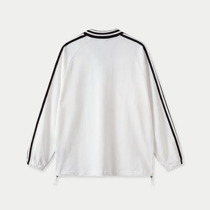 Back view of cream and brown Bom Lacreo windbreaker by Caracas Merch