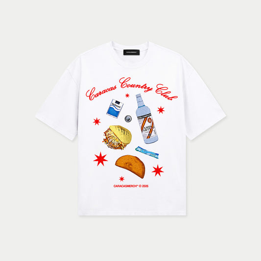 White Caracas Country Club graphic t-shirt by Caracas Merch