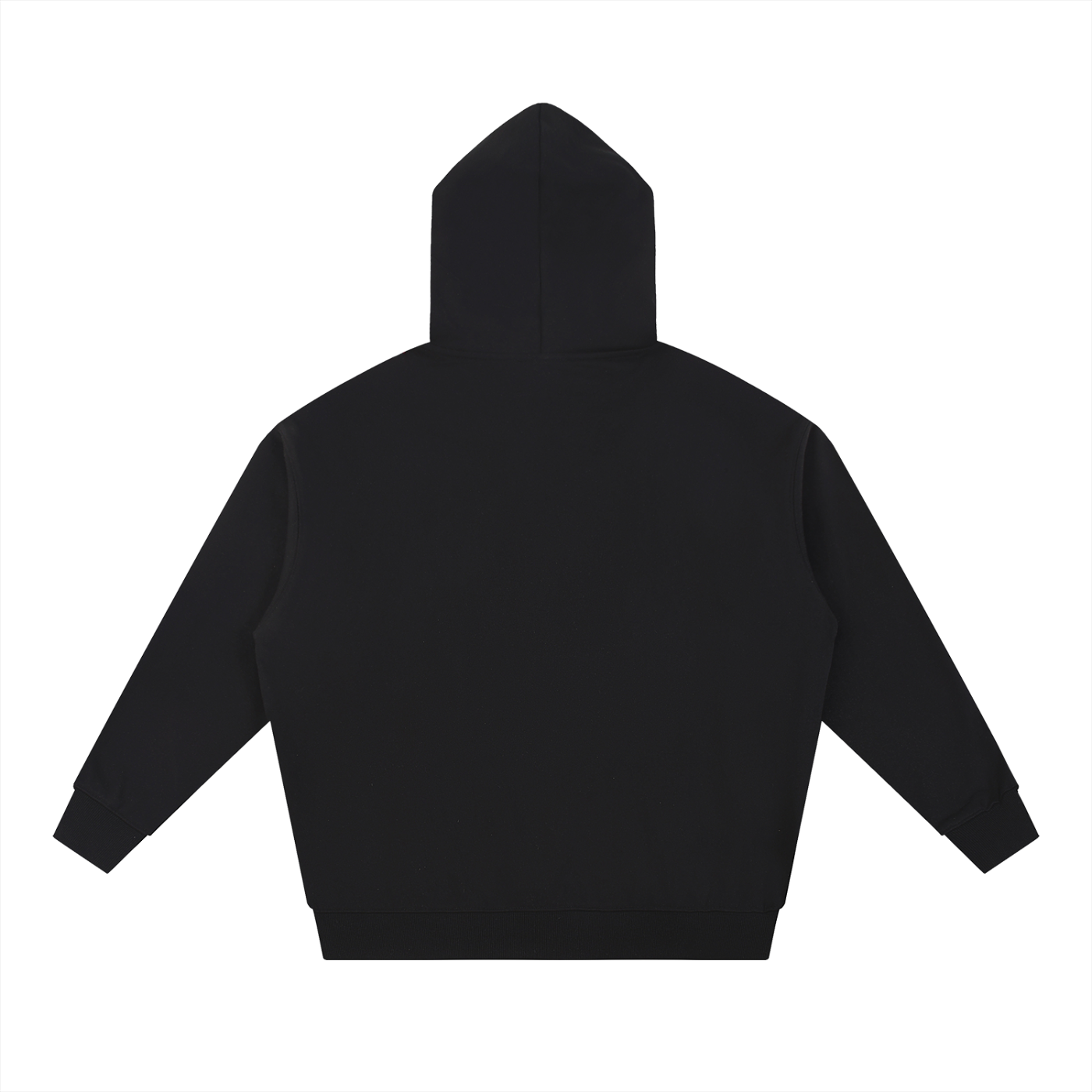 Back view of black Caracas Merch hoodie