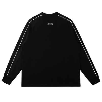 Back view of black Boleta motorsport long sleeve shirt