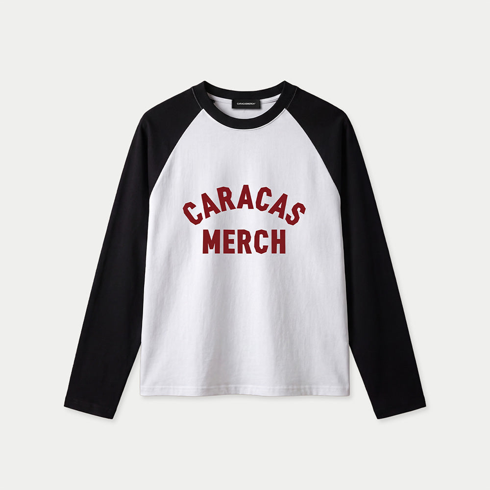Caracas Merch White Black Long Sleeve Tee