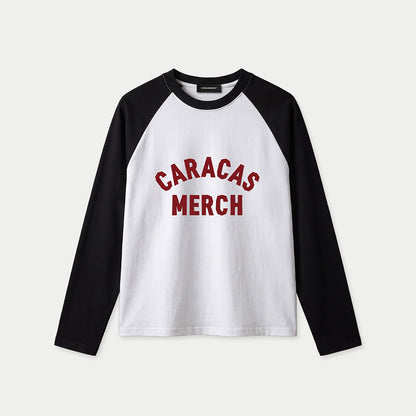 Caracas Merch White Black Long Sleeve Tee