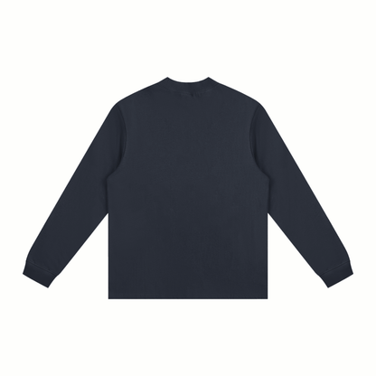 Back view of navy Salsa Baúl long sleeve shirt by Caracas Merch