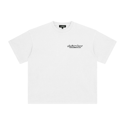 Front view of white São Paulo Caracas graphic T-shirt