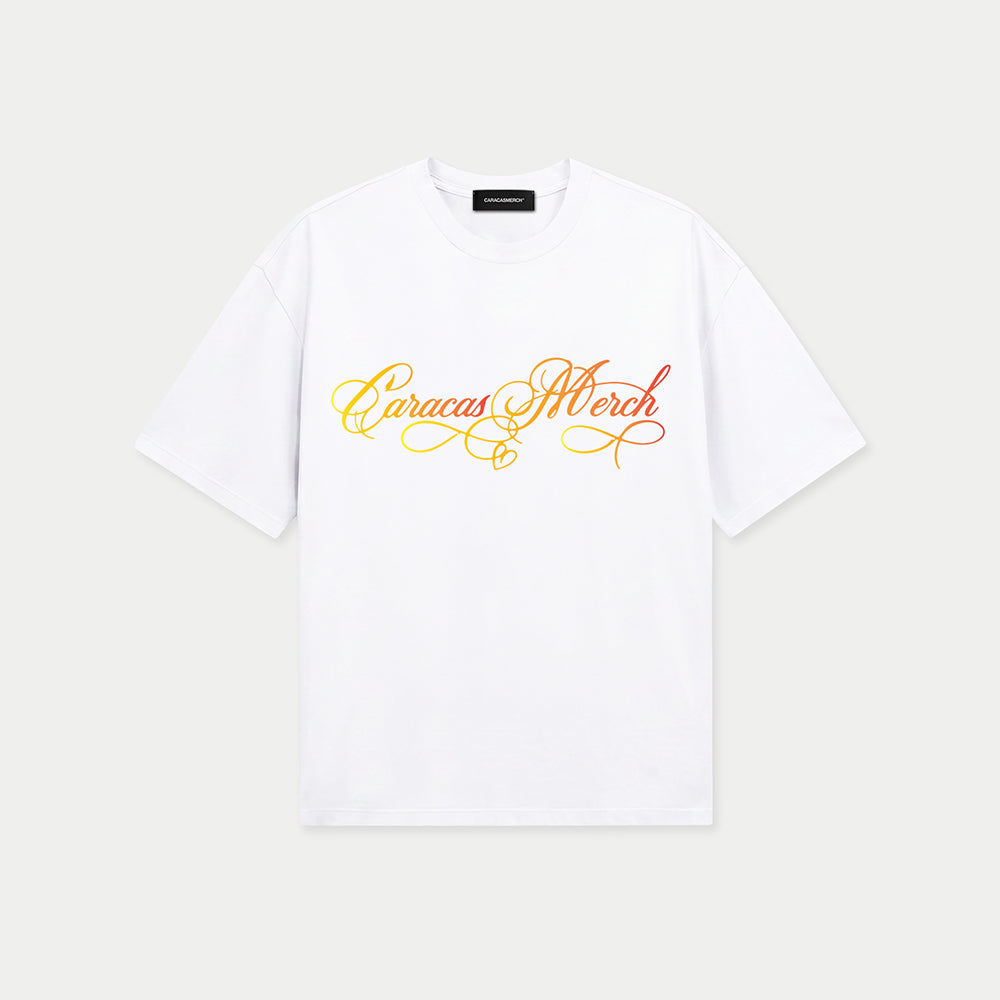 Caracas Merch Summer Script White Tee