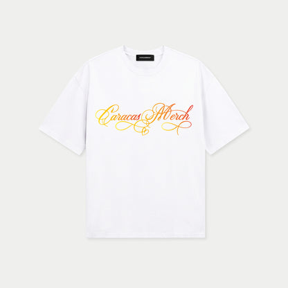 Caracas Merch Summer Script White Tee