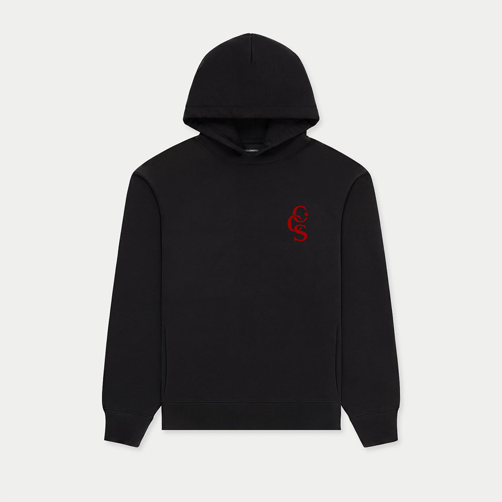 CCS Monogram Hoodie black with red front print Caracas Merch streetwear hoodie
