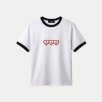 CCS Hearts White Slim Tee