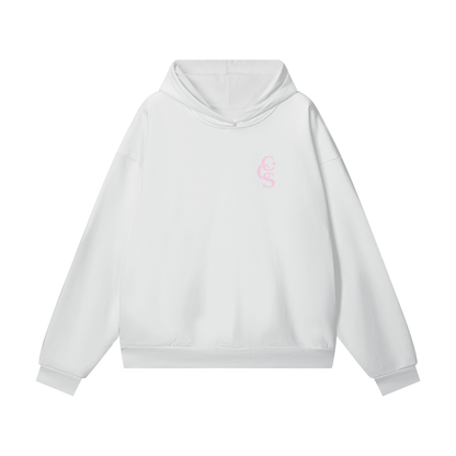 CCS Monogram Hoodie white with pink front print Caracas Merch streetwear hoodie