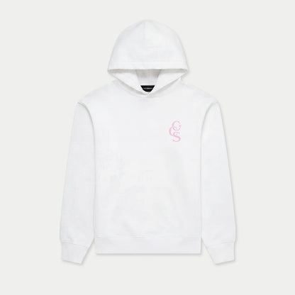 CCS Monogram Hoodie white with pink front print Caracas Merch streetwear hoodie