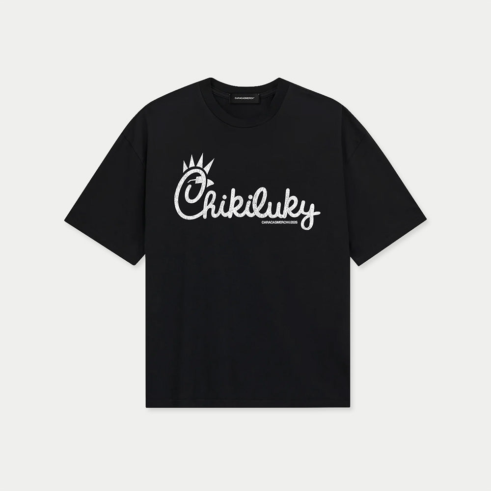 Black Chikiluky graphic t-shirt by Caracas Merch