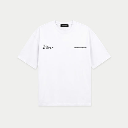 front view of venezuelan classics white graphic t-shirt by Caracas Merch