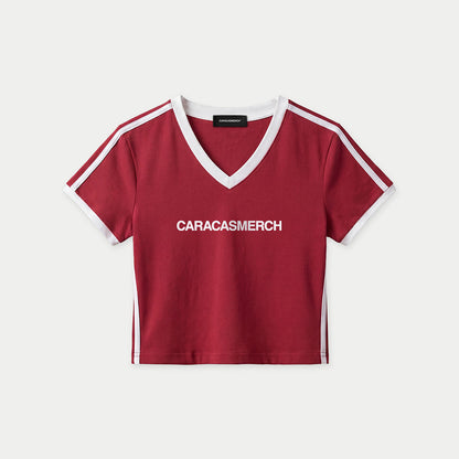 Caracas Merch Red Soccer Crop Tee