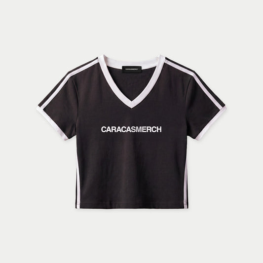 Caracas Merch Black Soccer Crop Tee