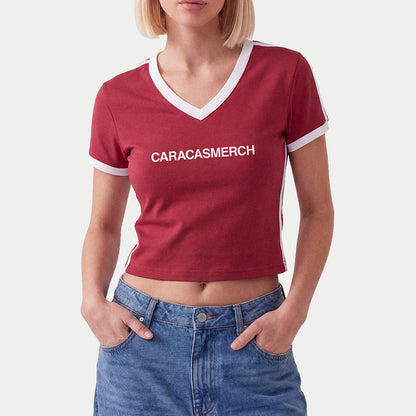 Caracas Merch Red Soccer Crop Tee