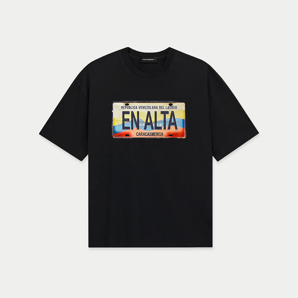 venezuela en alta license plate black shirt