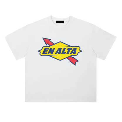 En Alta white t-shirt by Caracas Merch front view