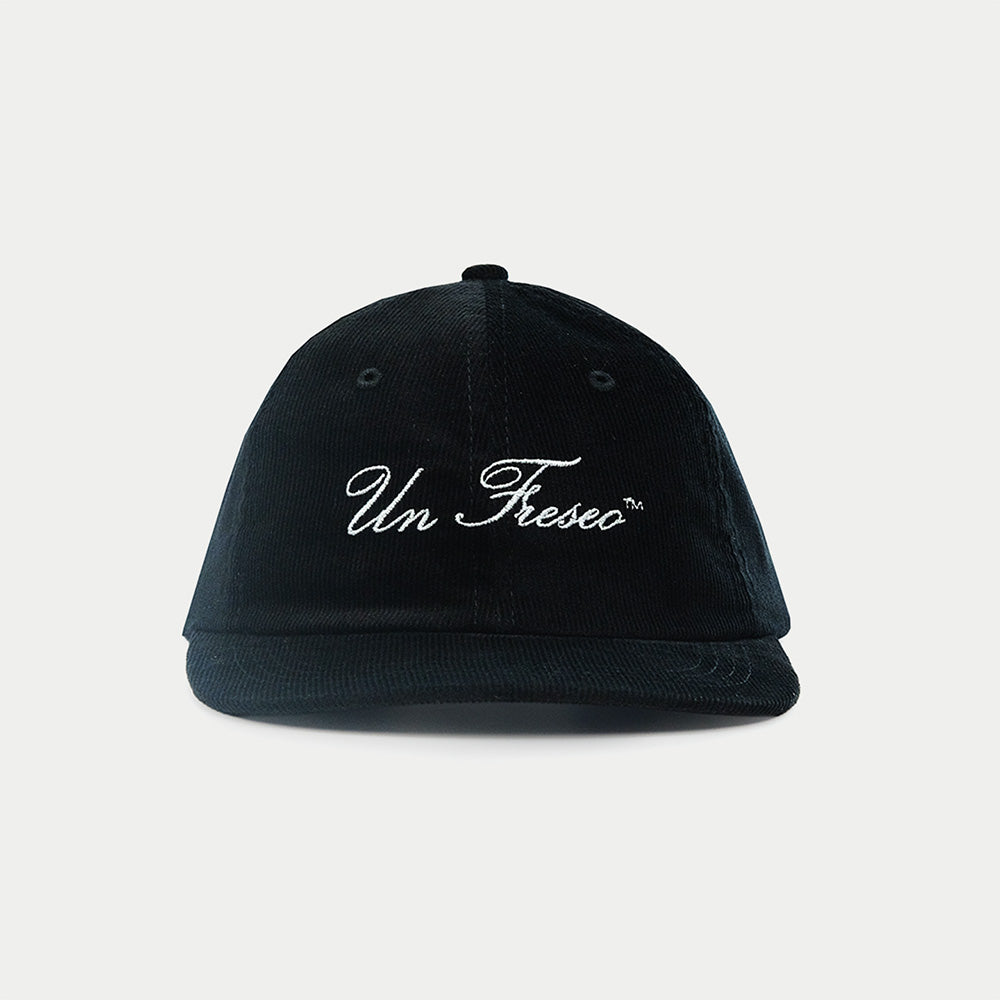 Front view of black Un Freseo Club cap by Caracas Merch