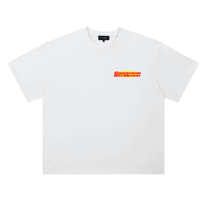 White Hierba Mala Nunca Muere oversized t-shirt with small chest graphic print