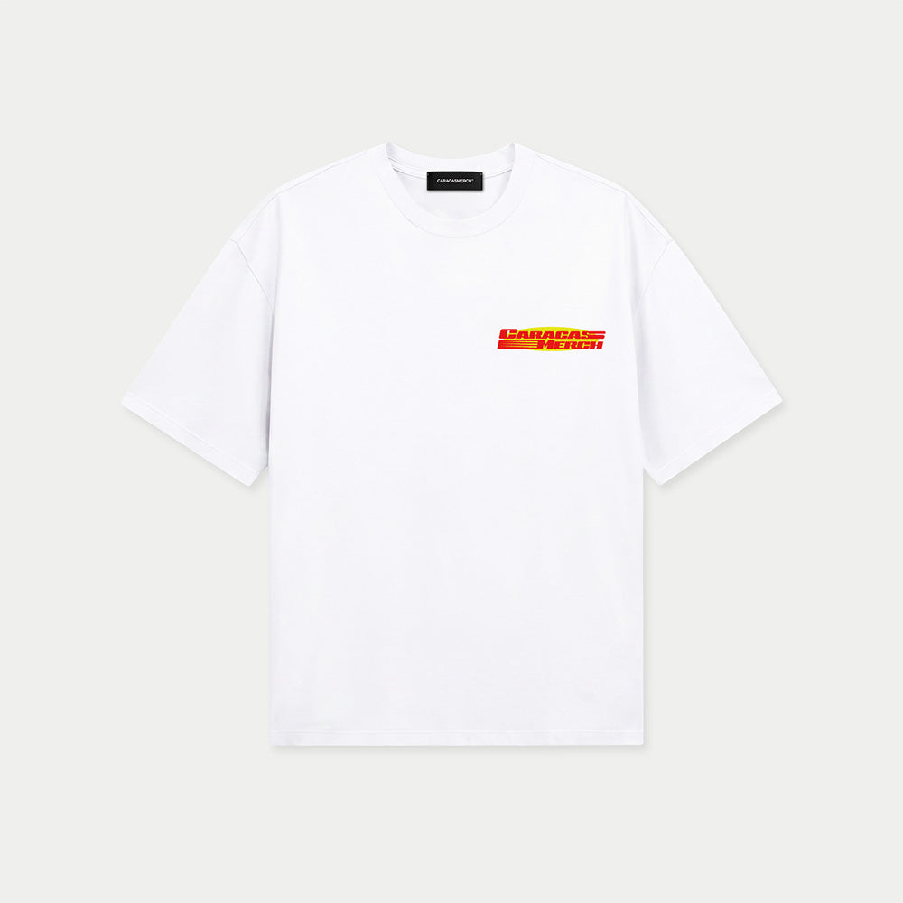 White Hierba Mala Nunca Muere oversized t-shirt with small chest graphic print