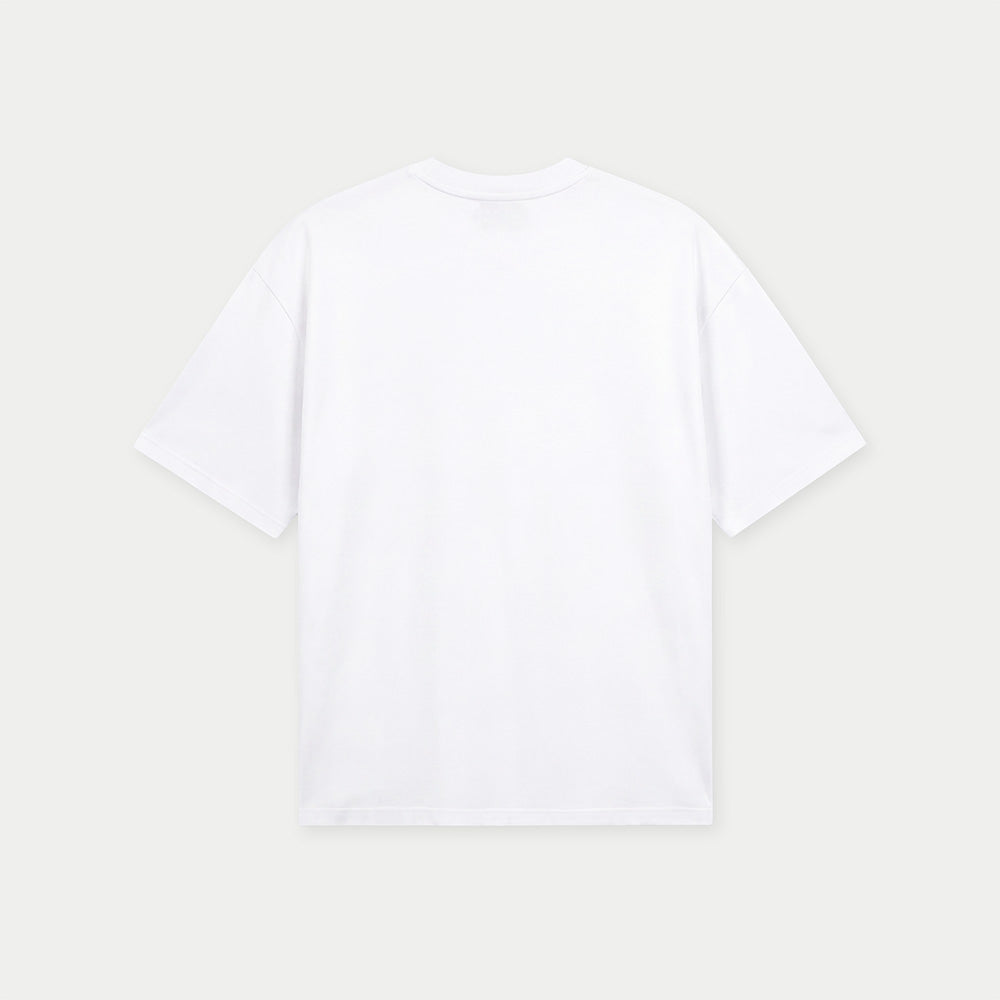 Back view of members only caracas club white graphic t-shirt