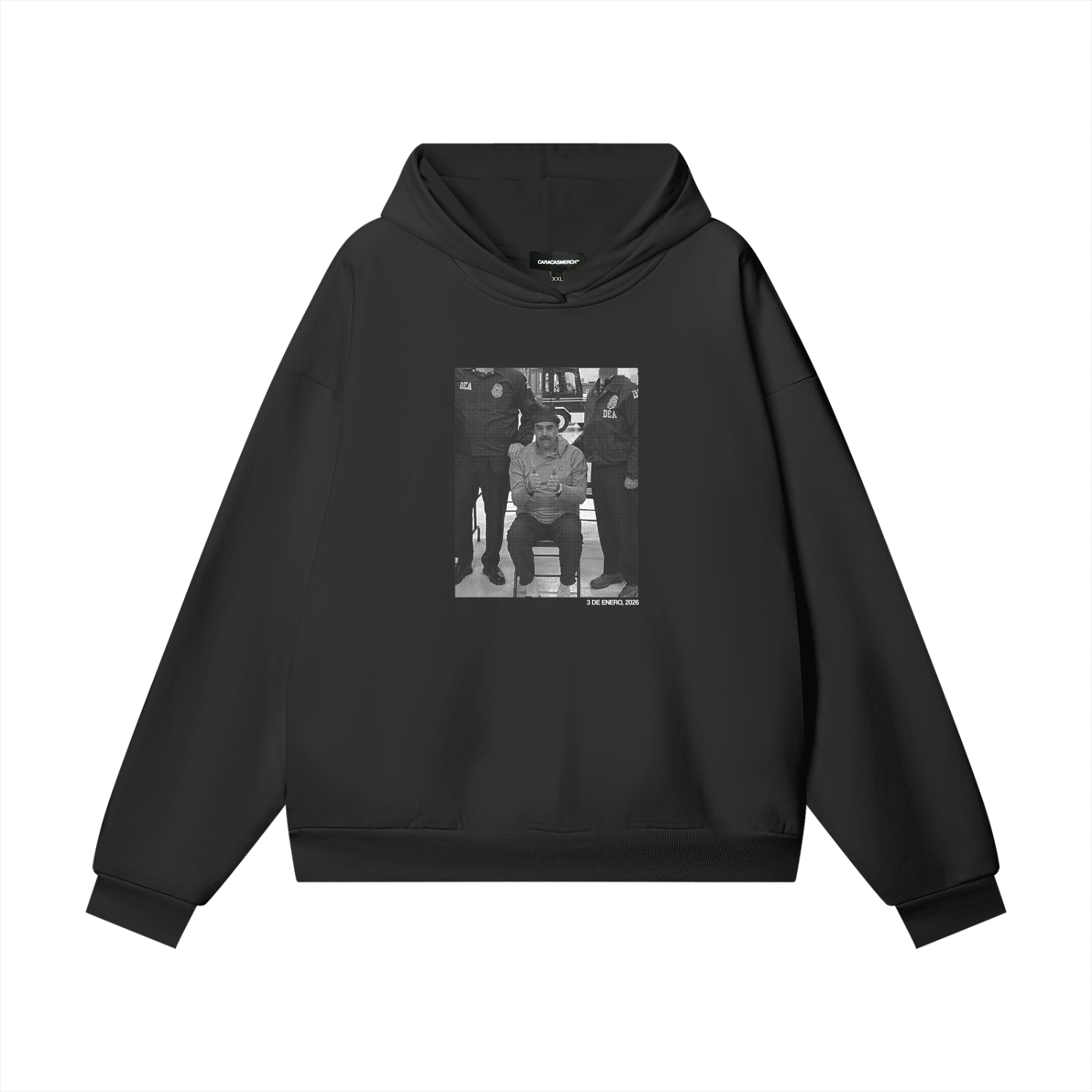 3 de Enero Heavyweight Black Hoodie