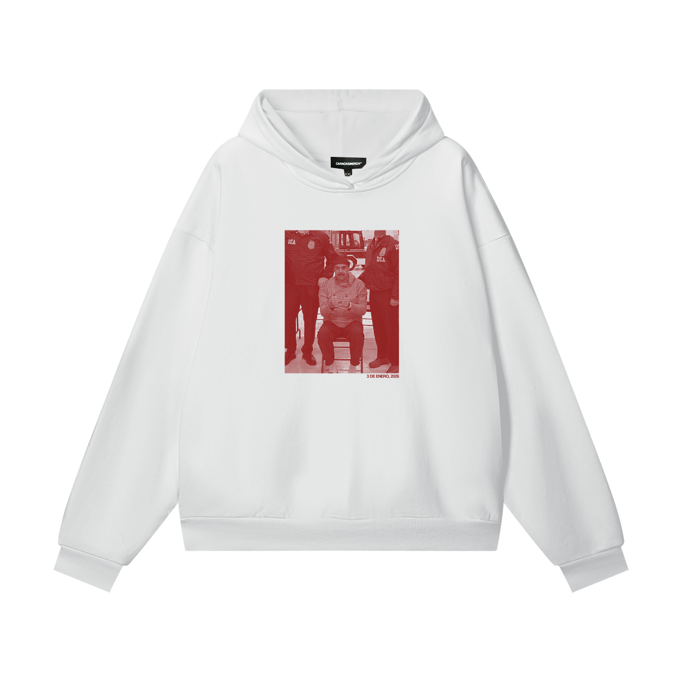 3 de Enero Heavyweight White Hoodie
