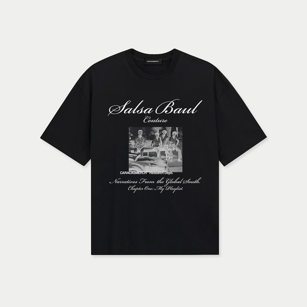 Black Salsa Baul Couture graphic t-shirt front view