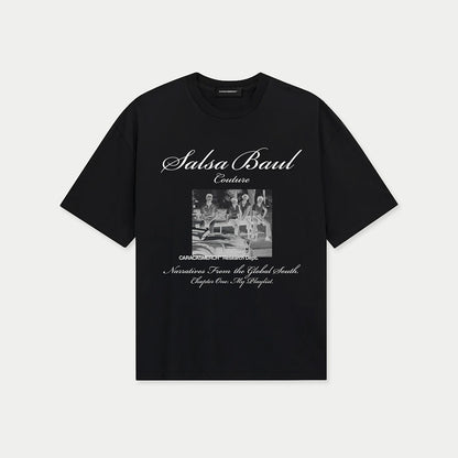 Black Salsa Baul Couture graphic t-shirt front view