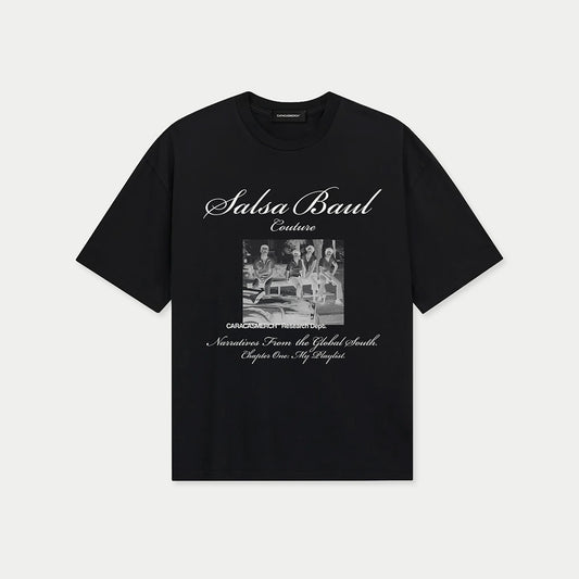 Black Salsa Baul Couture graphic t-shirt front view