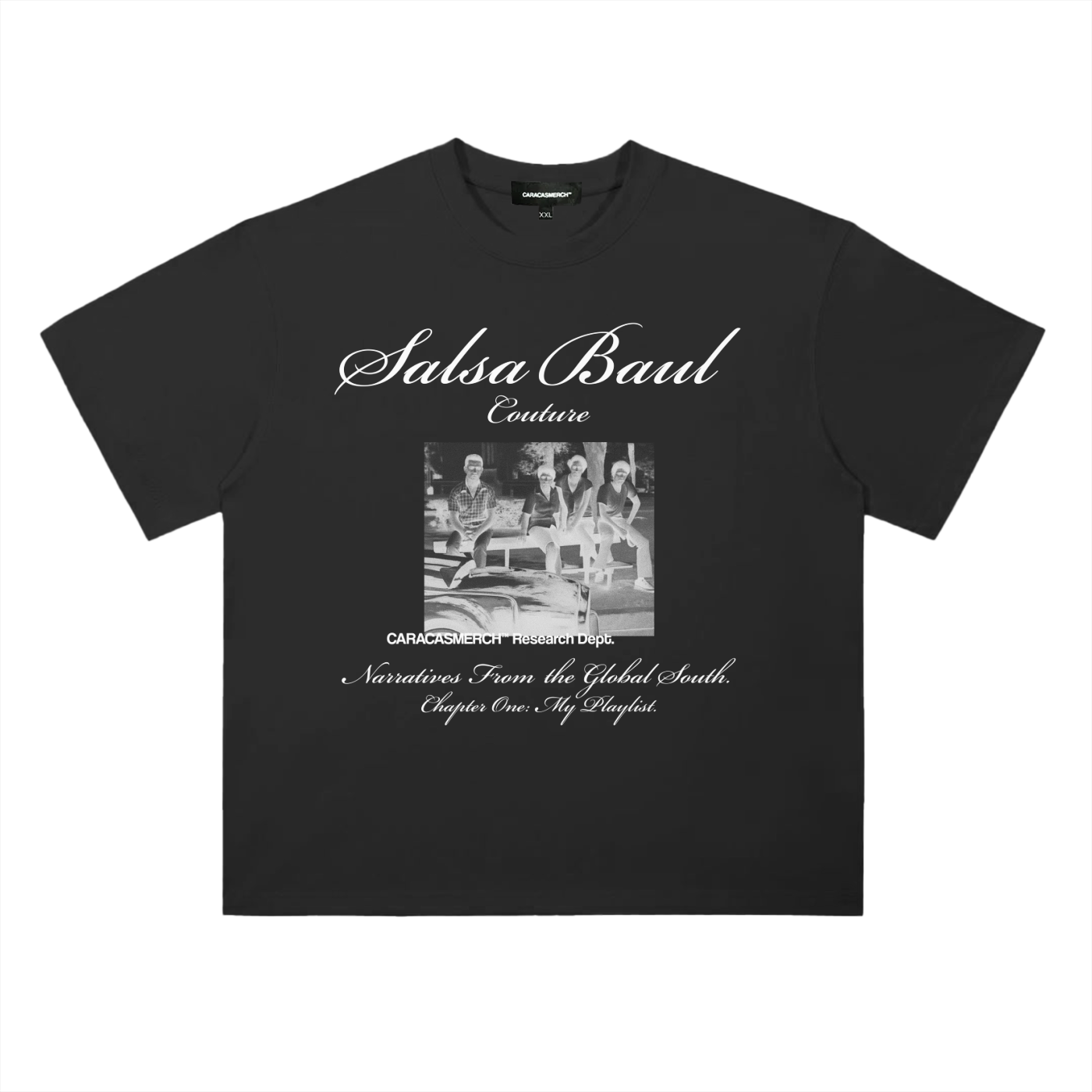 Black Salsa Baul Couture graphic t-shirt front view