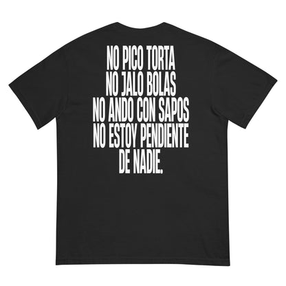 Camiseta "No Pico Torta" de algodón 100%, corte holgado y diseño inspirado en un video viral de un señor gandolero. Estilo divertido y único con un toque del humor venezolano.