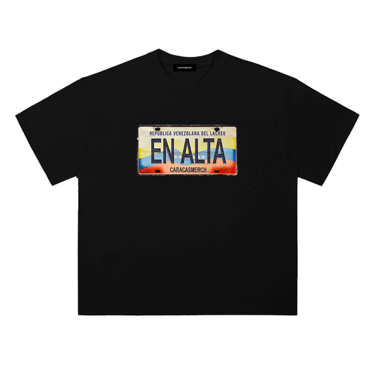 venezuela en alta license plate black shirt